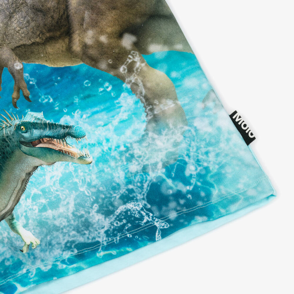Molo-Boys Soft Blue Dino Tee | Childrensalon Outlet