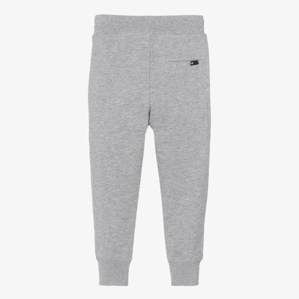 Molo-Boys Soft Grey Cotton Joggers | Childrensalon Outlet