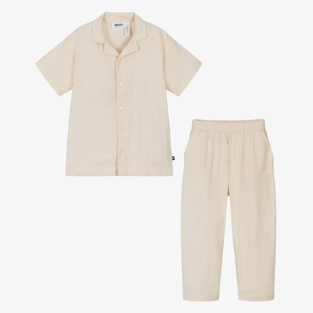 Molo-طقم صيفي من الكتان النقي للأولاد | Childrensalon Outlet