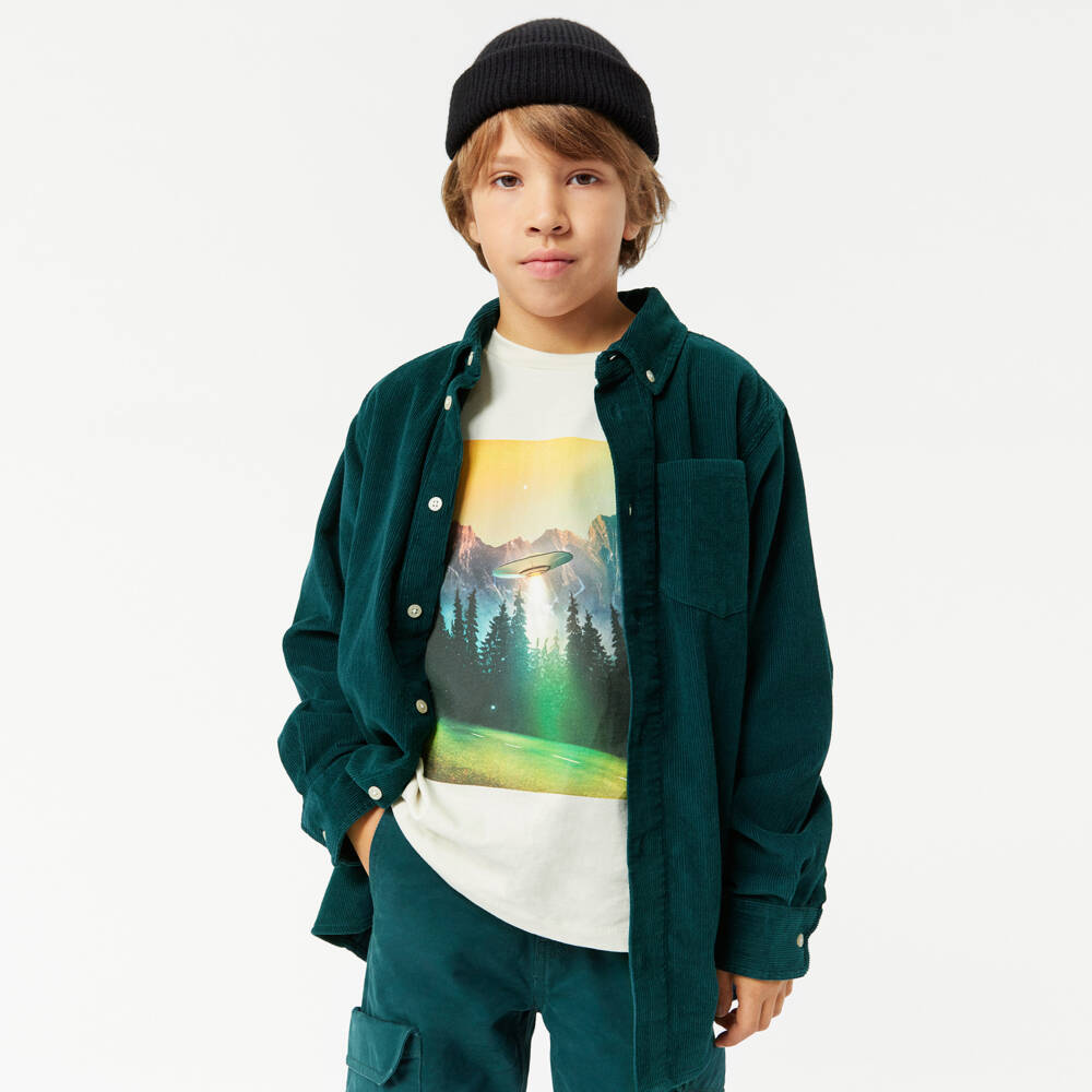 Molo-توب بطبعة جرافيك قطن عضوي لون بيج للأولاد | Childrensalon Outlet