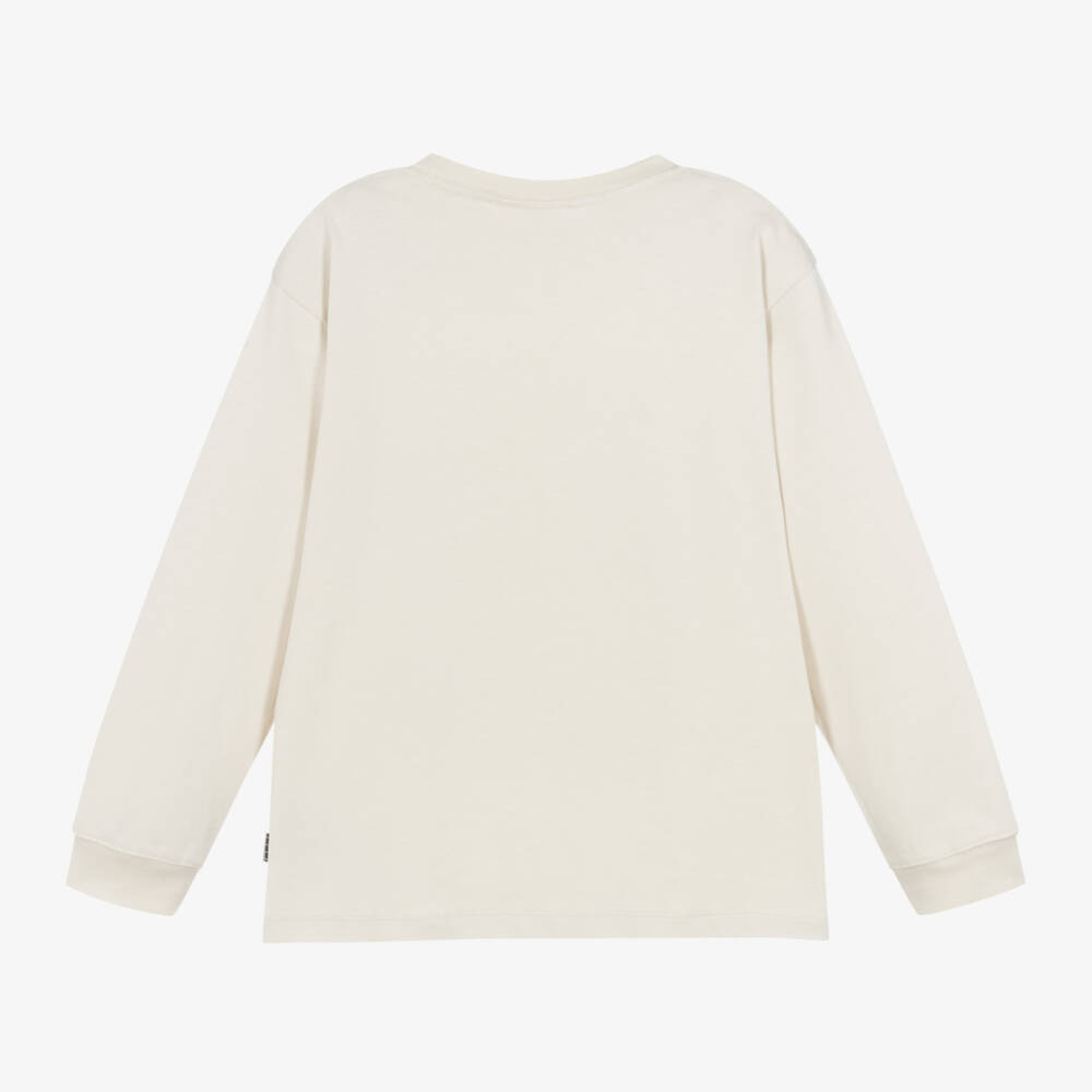 Molo-توب بطبعة جرافيك قطن عضوي لون بيج للأولاد | Childrensalon Outlet