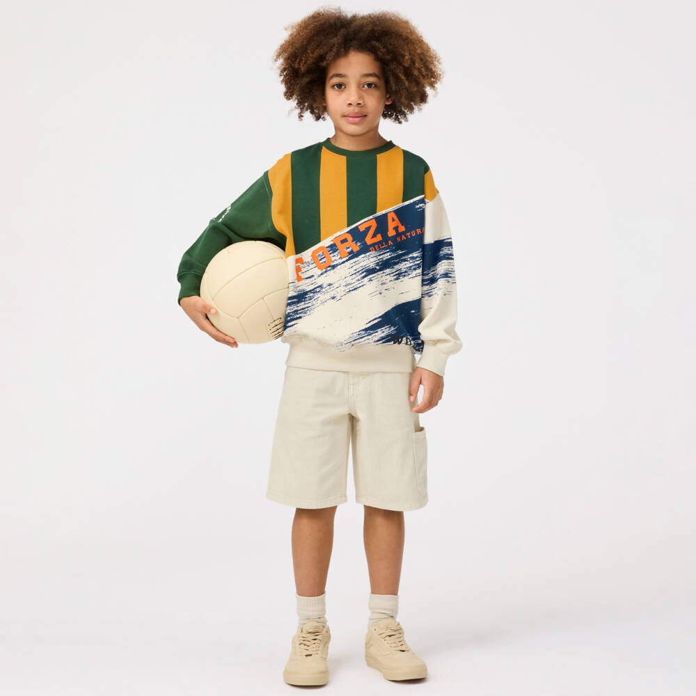 Molo-Boys Vibrant Green & Ivory Jersey | Childrensalon Outlet