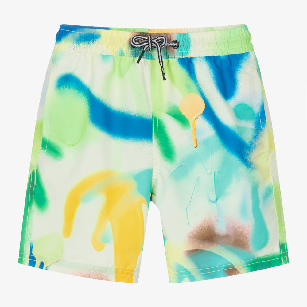 Molo-Boys Vibrant Green Swim Trunks | Childrensalon Outlet