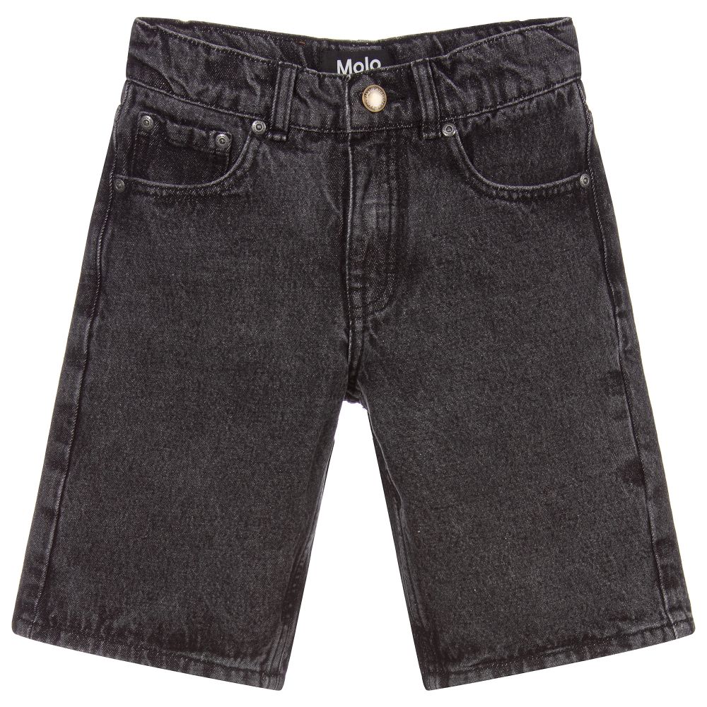 Molo - Boys Washed Black Denim Shorts | Childrensalon
