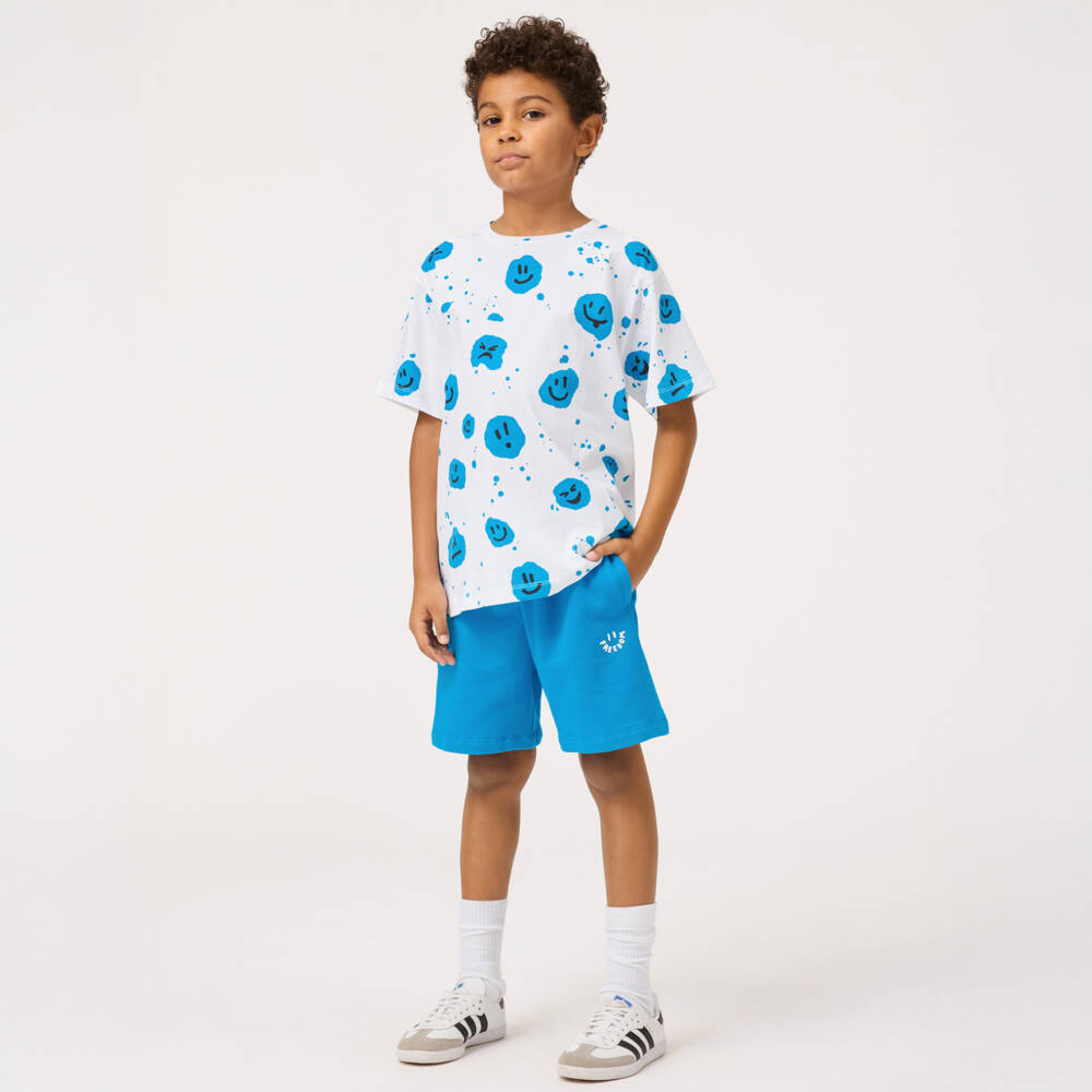Molo-Boys White & Blue Emoji Tee | Childrensalon Outlet