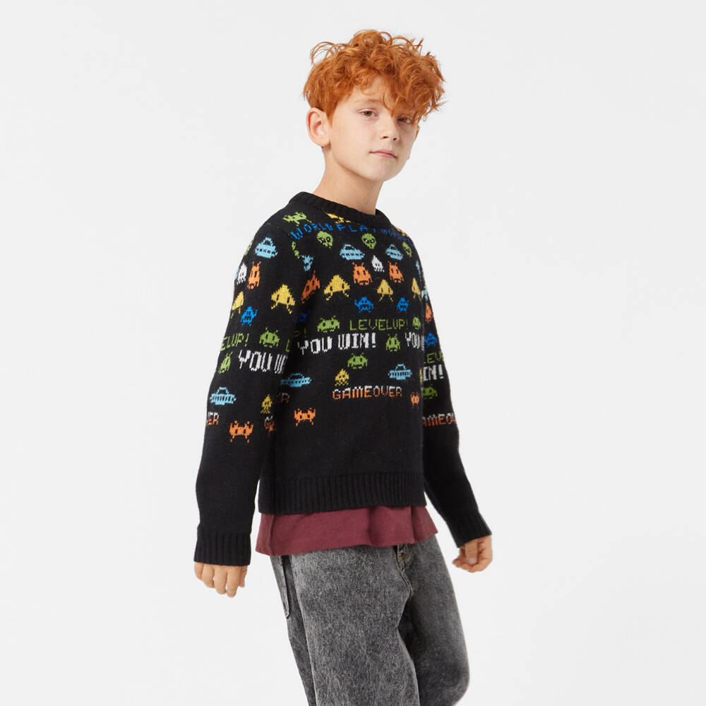 Molo-Boys Wool Blend Black Jumper | Childrensalon Outlet