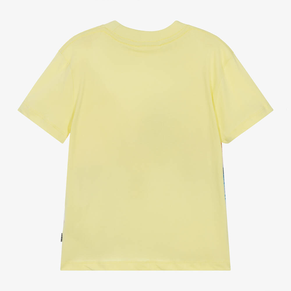 Molo-Boys Yellow Cotton Surf-Print T-Shirt | Childrensalon Outlet