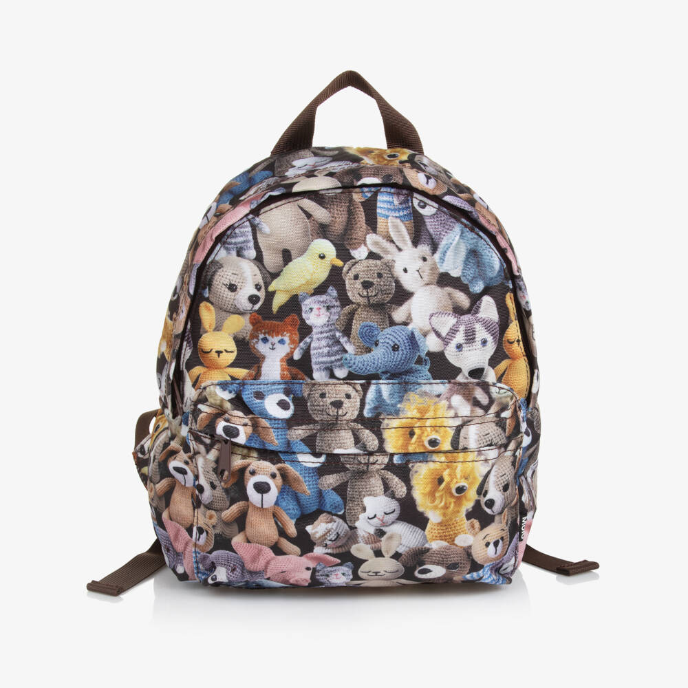 Molo-Brown Crocheted Animal Print Backpack (30cm) | Childrensalon Outlet
