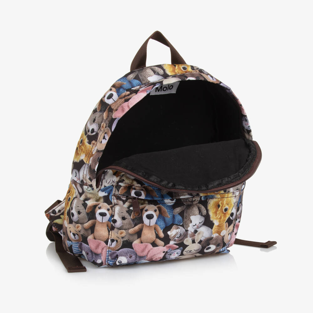 Molo-Brown Crocheted Animal Print Backpack (30cm) | Childrensalon Outlet