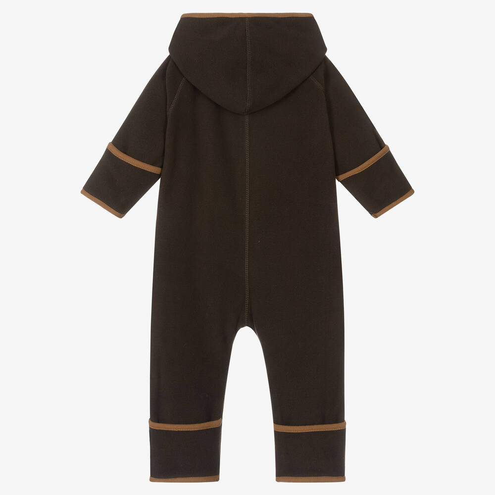 Molo-Brown Fleece Hooded Pramsuit | Childrensalon Outlet