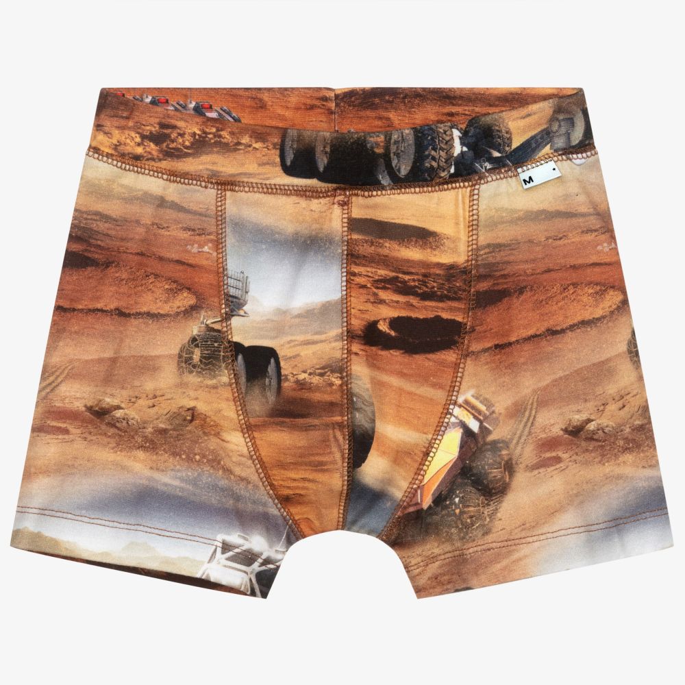 Molo - Brown Organic Cotton Boxers  | Childrensalon