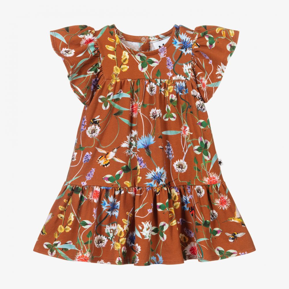 Molo - Robe marron en coton biologique | Childrensalon