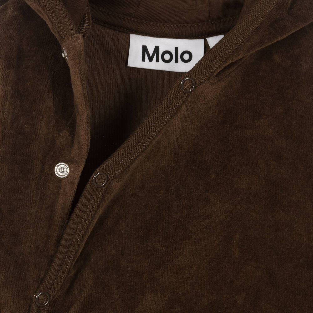 Molo-Brown Velour Hooded Pramsuit | Childrensalon Outlet