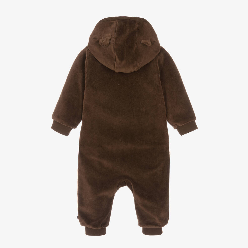 Molo-Brown Velour Hooded Pramsuit | Childrensalon Outlet