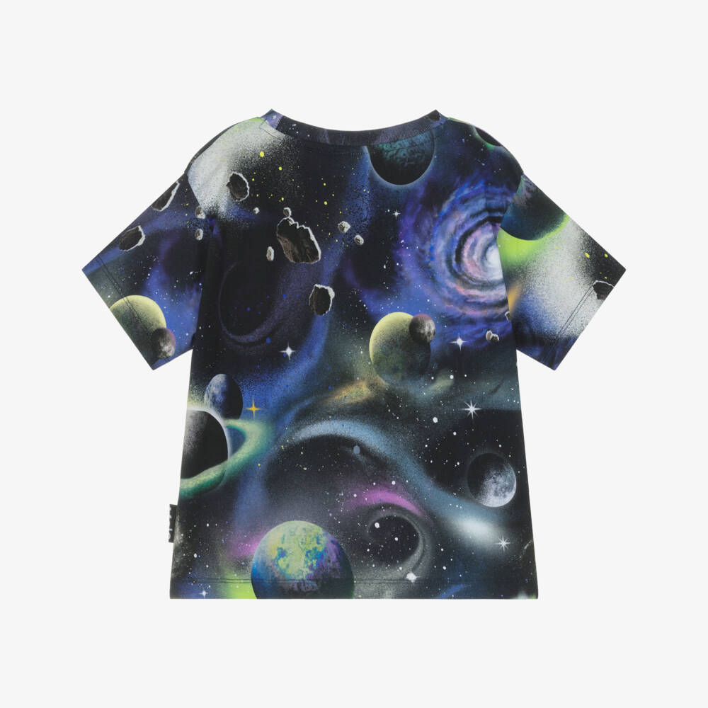 Molo-Colourful Space-Themed Cotton T-Shirt | Childrensalon Outlet