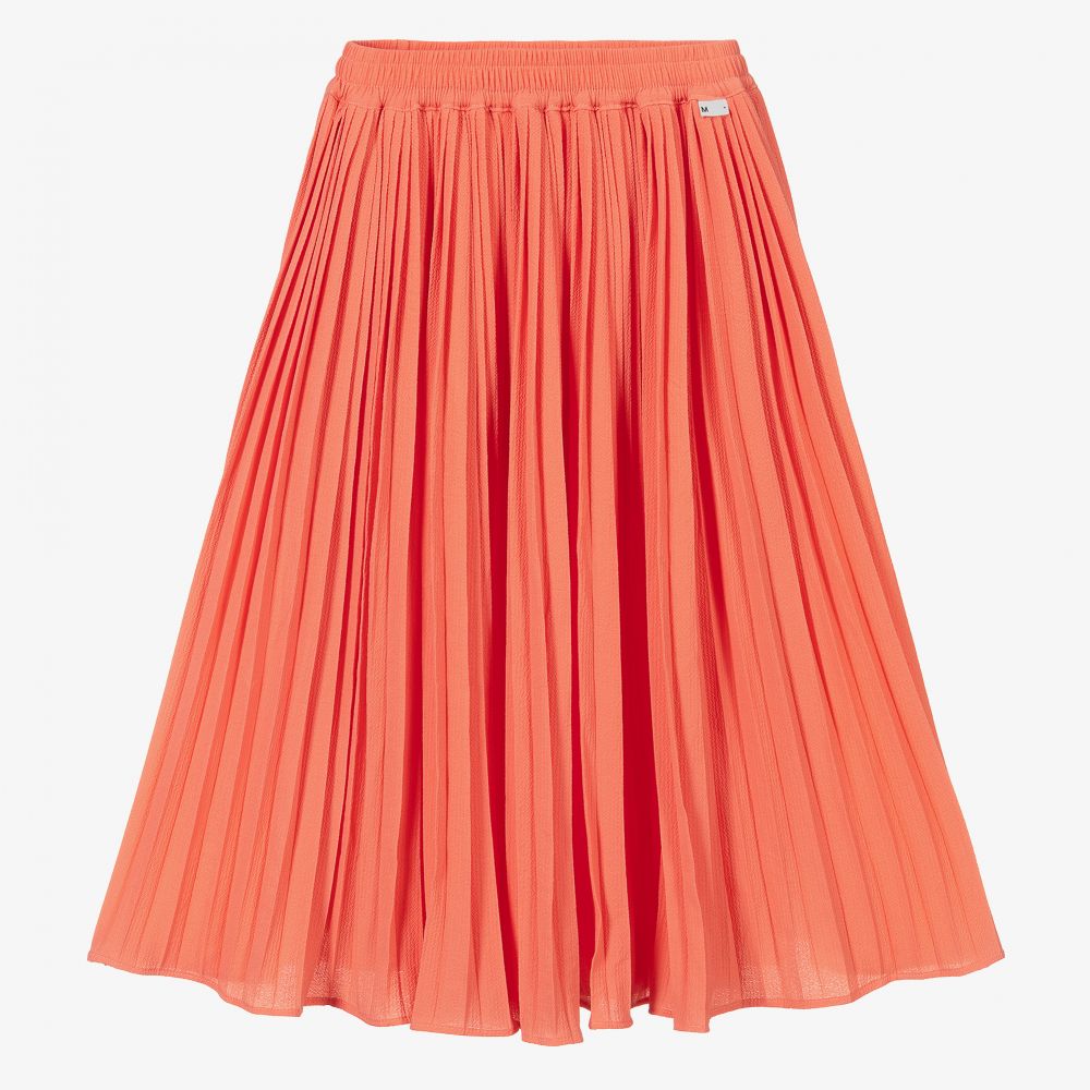 Molo - Jupe longue plissée rose corail | Childrensalon