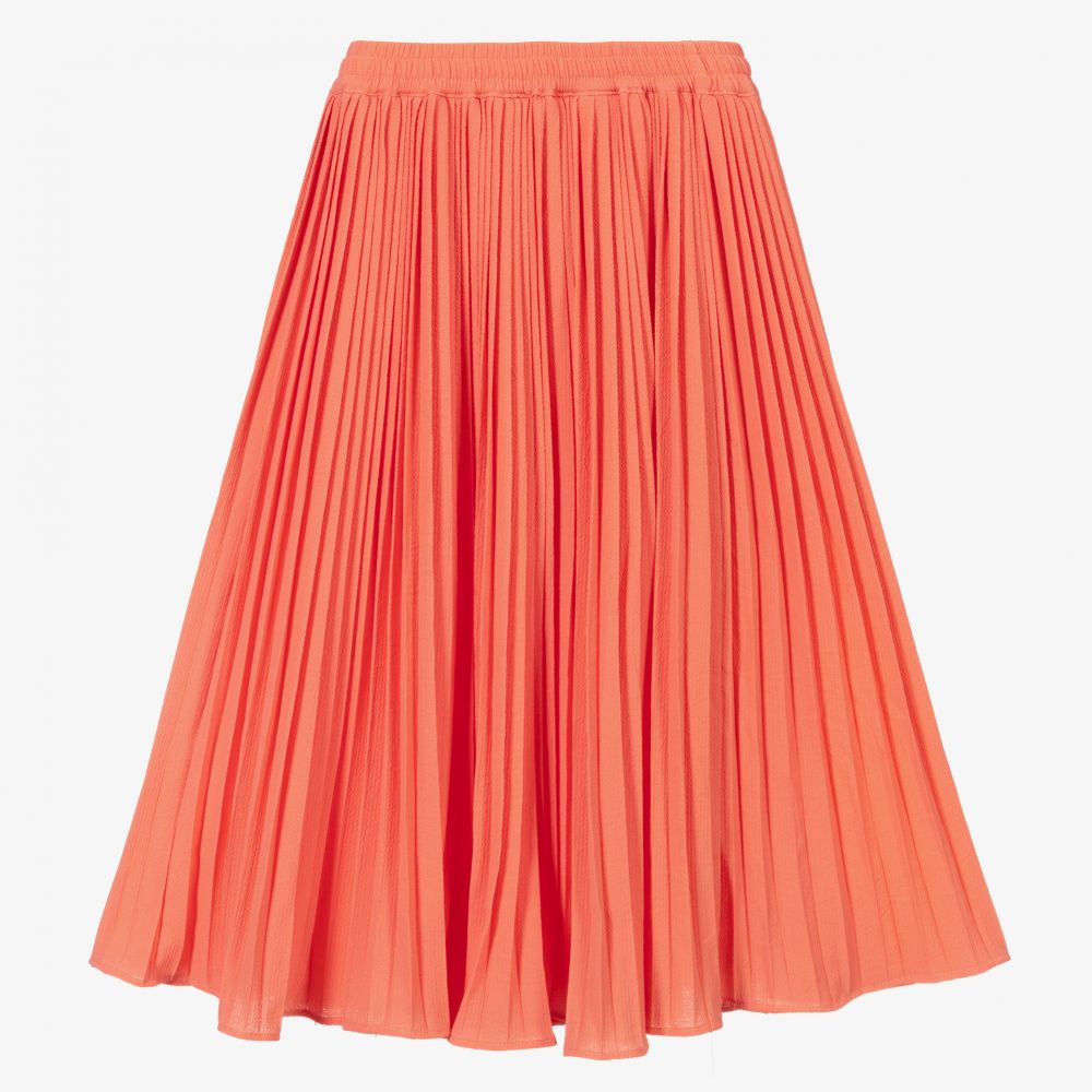 Molo Jupe longue plissee rose corail Childrensalon Outlet