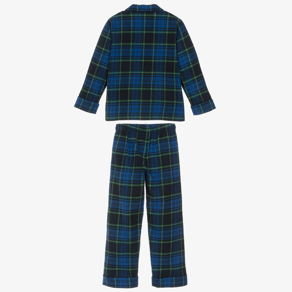 Molo-Уютные клетчатые синие хлопковые пижамы для детей | Childrensalon Outlet