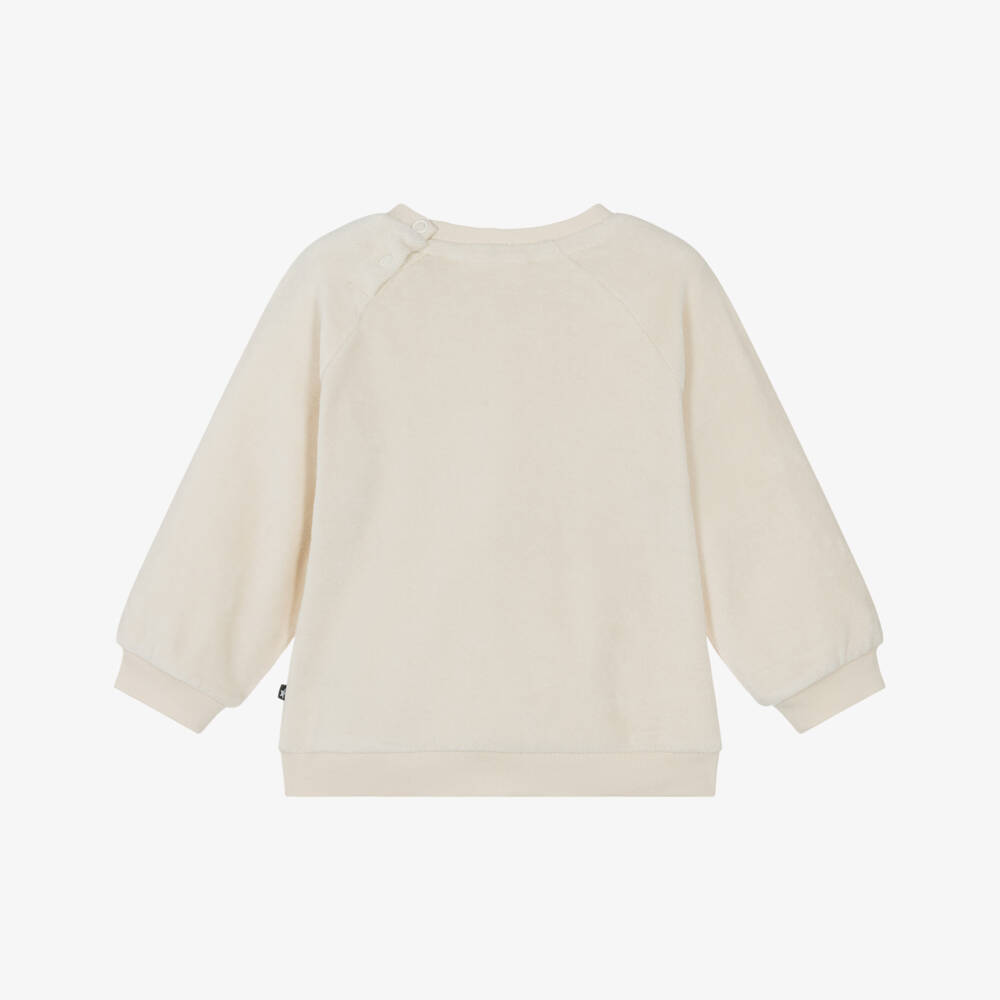 Molo-Кремовый велюровый топ с мордочкой животного для детей | Childrensalon Outlet