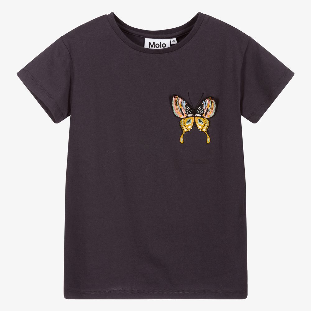 Molo-Темно-серая хлопковая футболка | Childrensalon Outlet