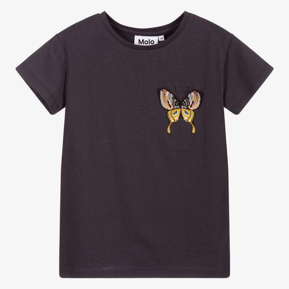 Molo - Dunkelgraues Baumwoll-T-Shirt | Childrensalon