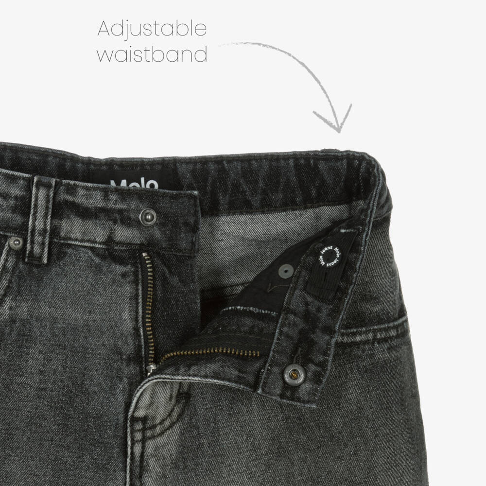 Molo-Dark Grey Washed Denim Relaxed Fit Jeans | Childrensalon Outlet