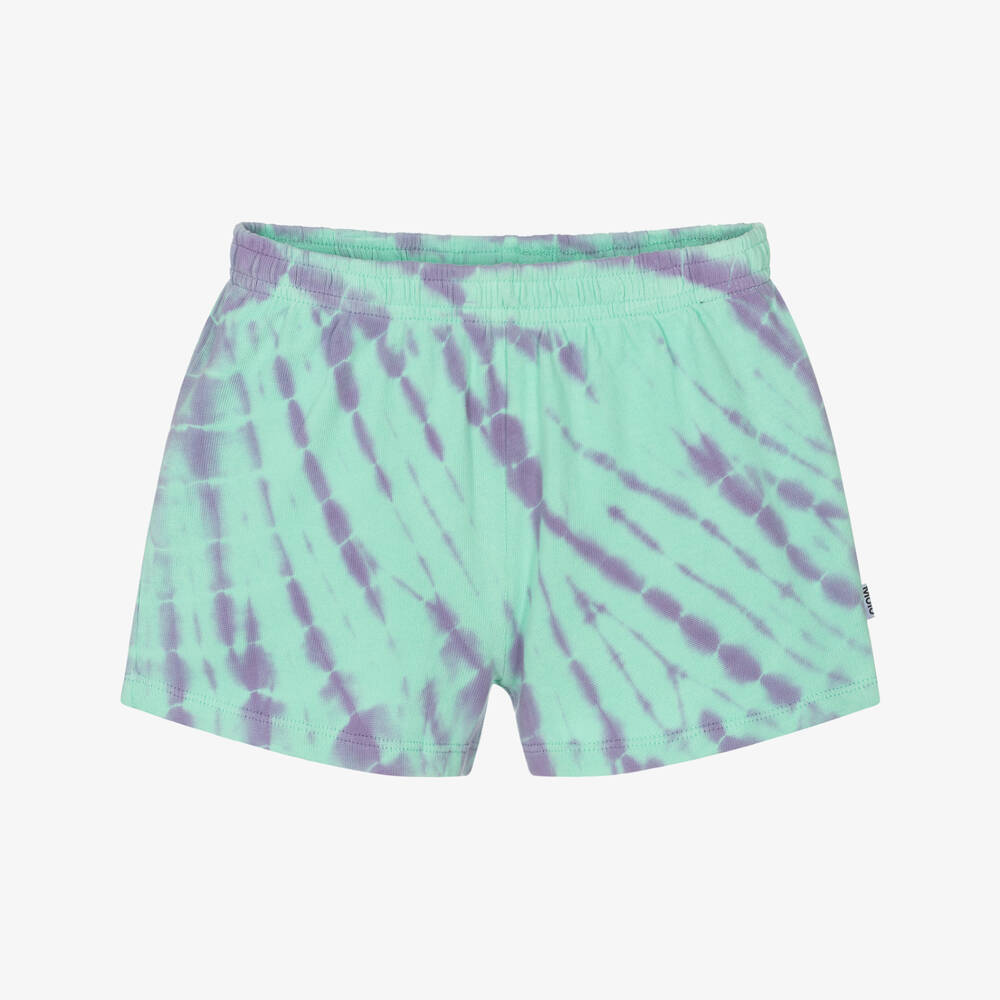 Molo-Girls Aqua & Purple Cotton Shorts | Childrensalon Outlet