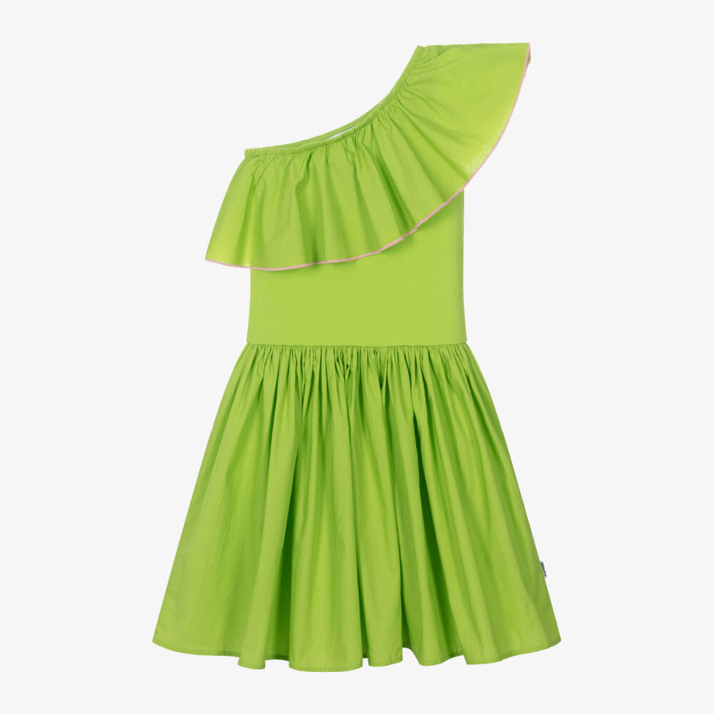 Molo-Асимметричное платье яблочно-зеленого цвета для девочек | Childrensalon Outlet
