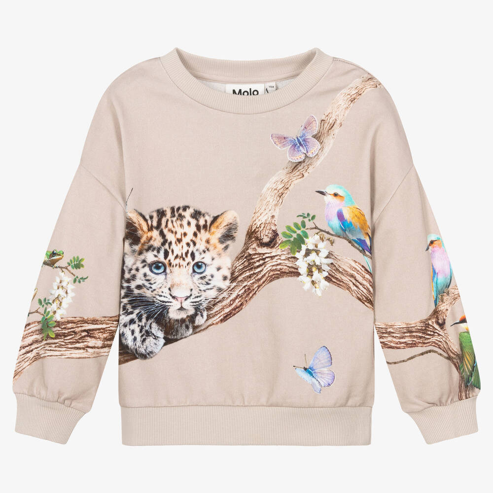 Molo-Бежевый свитшот из хлопка для девочек | Childrensalon Outlet