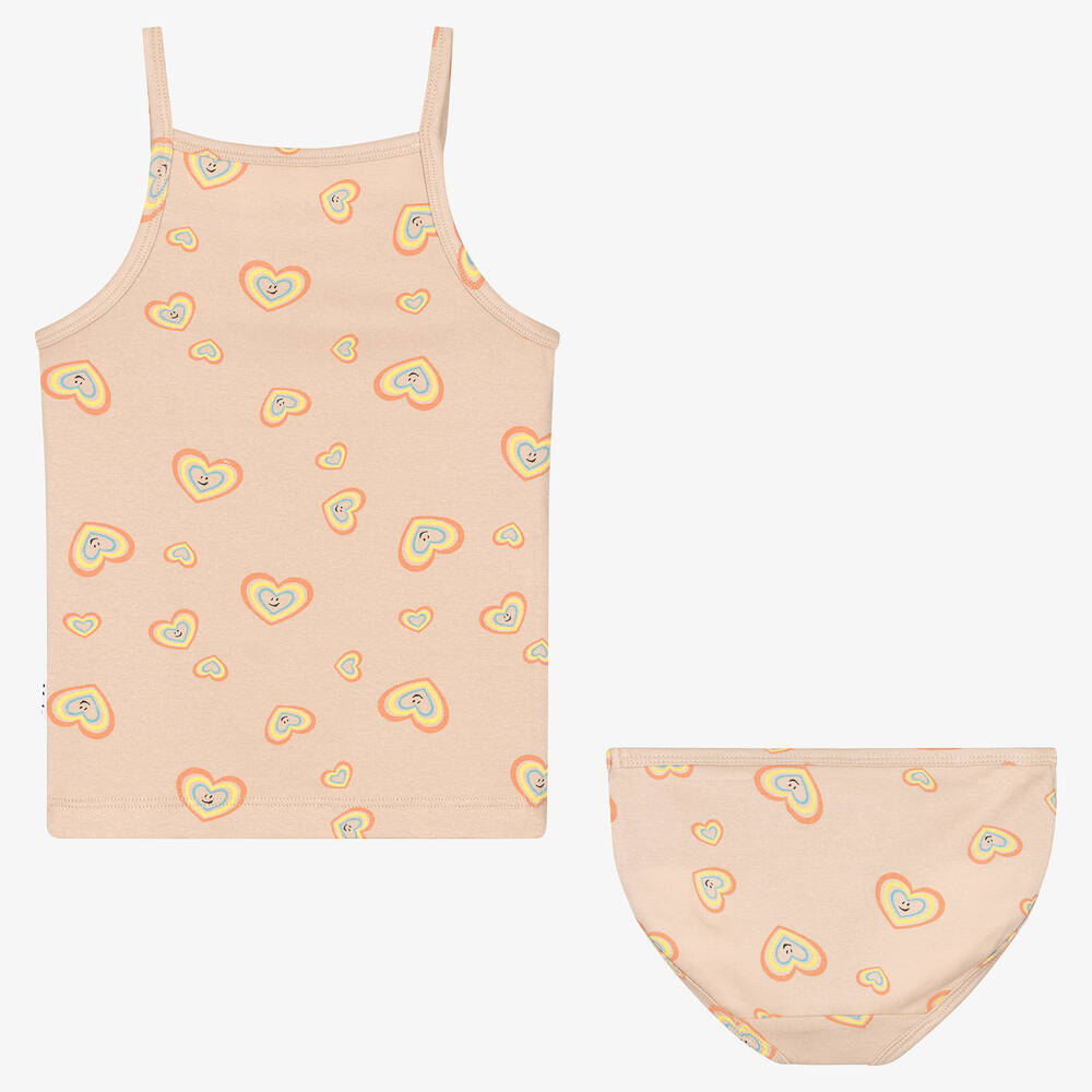مولو-طقم توب فيست وسروال داخلي قطن عضوي لون بيج | Childrensalon Outlet