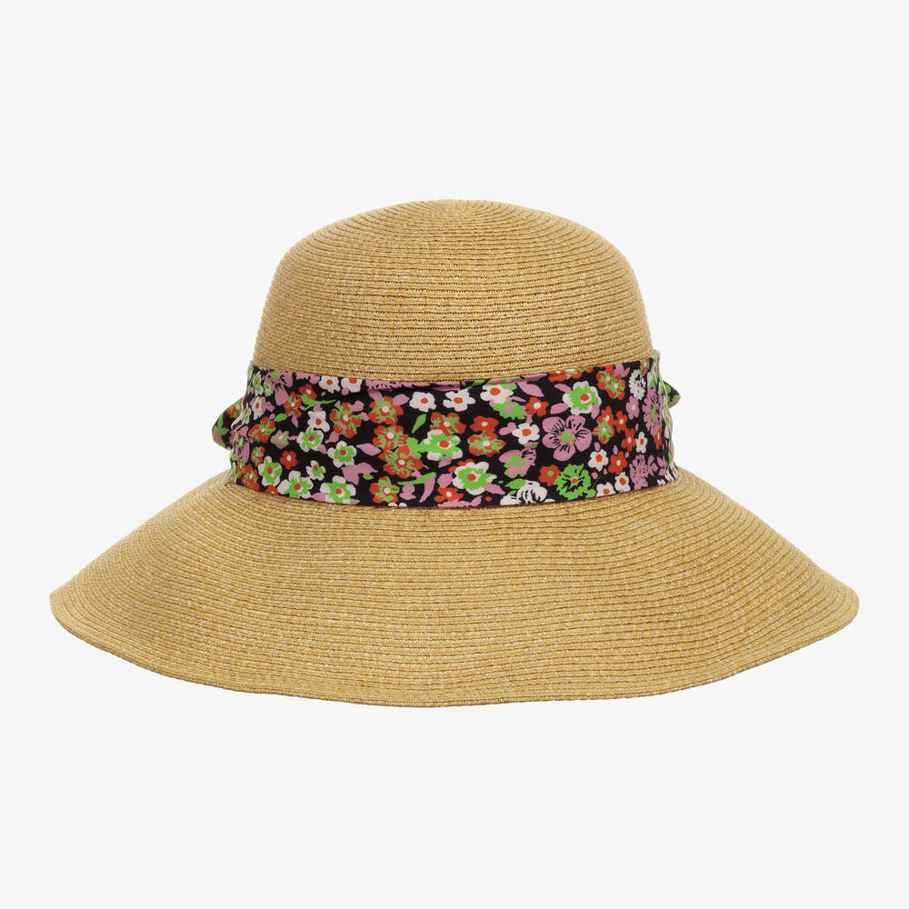 Molo - Бежевая соломенная шапка с цветами | Childrensalon