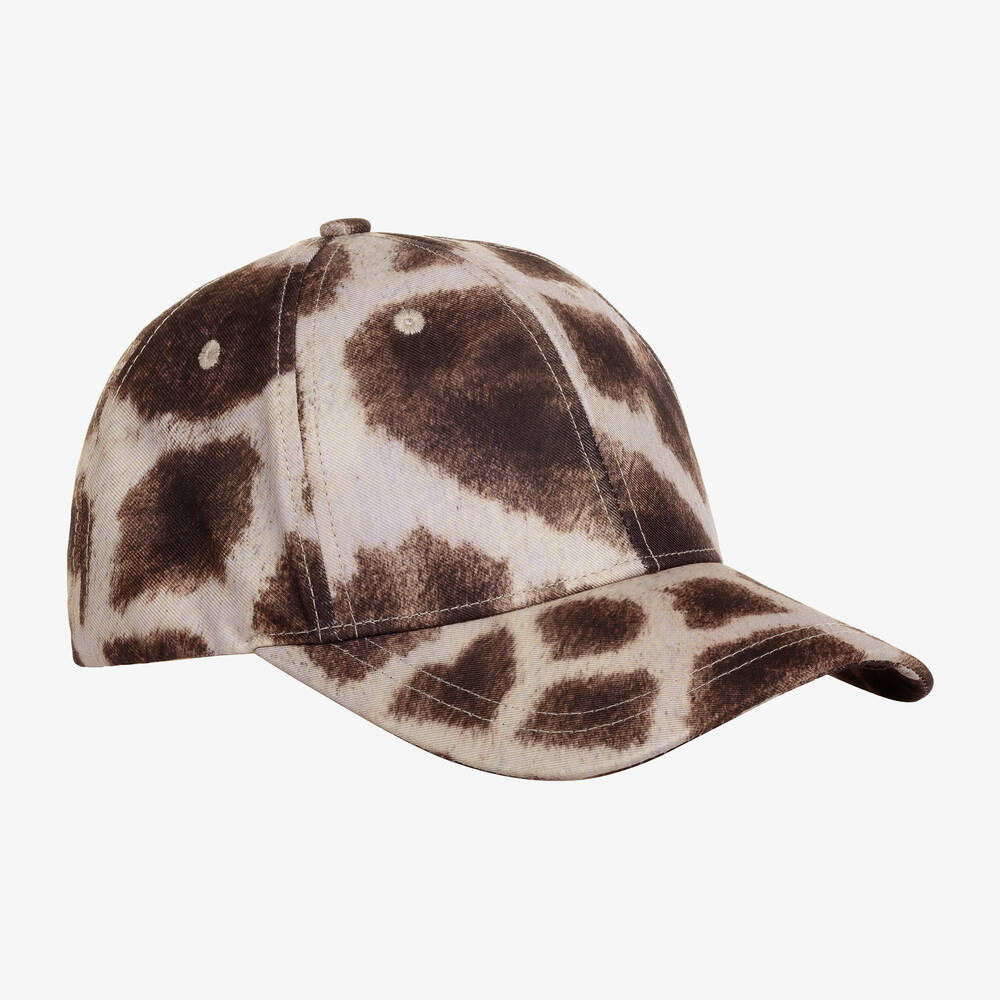 Molo-Girls Beige Giraffe Cap  | Childrensalon Outlet