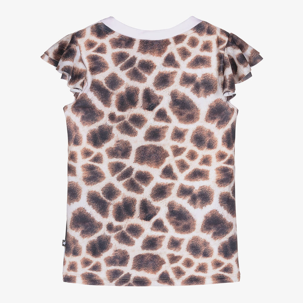 Molo-Girls Beige Giraffe Sun Top (UPF50+) | Childrensalon Outlet