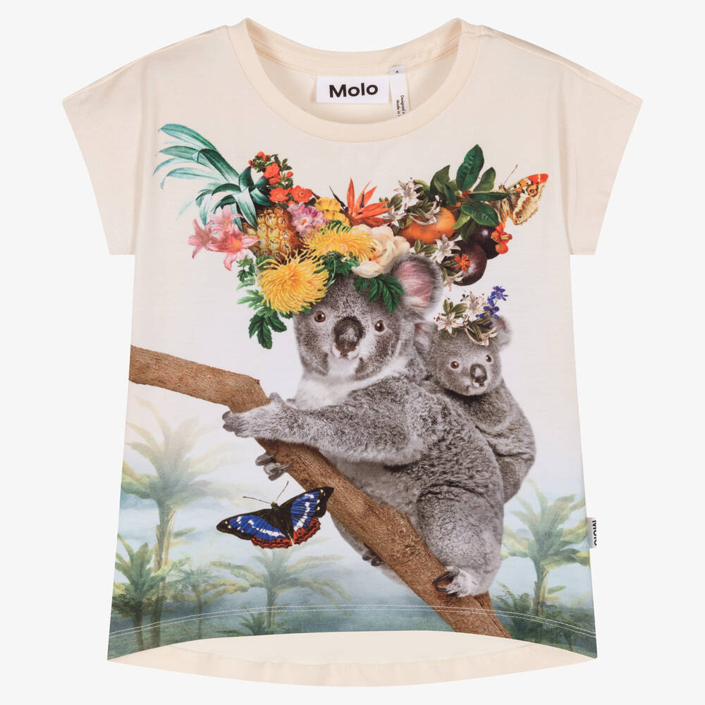 Tee shirt beige fille clearance