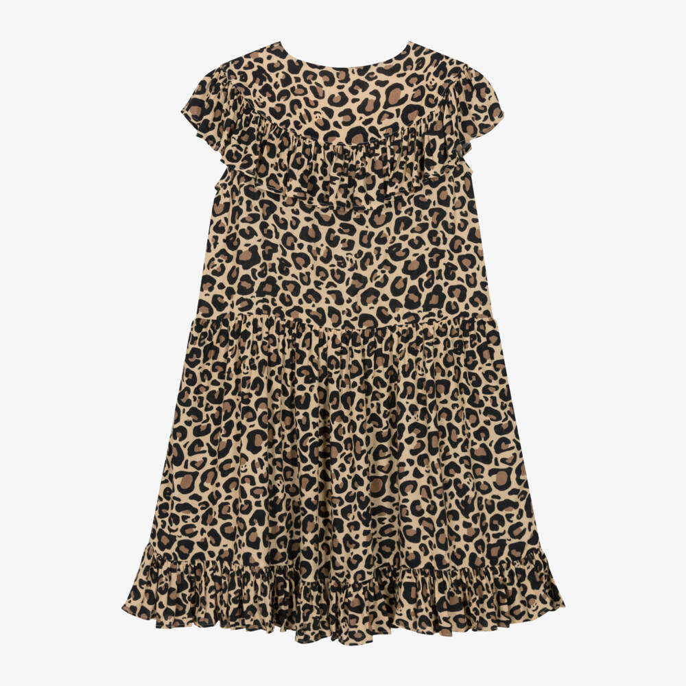 Molo-Платье с леопардовым узором бежевое для девочек | Childrensalon Outlet