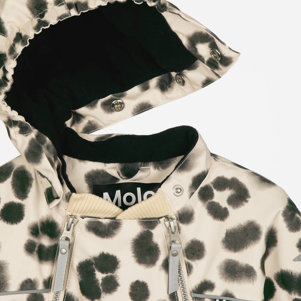 Molo-Girls Beige Leopard Print Snowsuit | Childrensalon Outlet