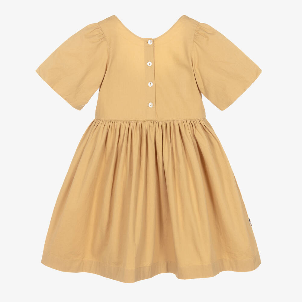 Molo - Girls Beige Organic Cotton Dress | Childrensalon