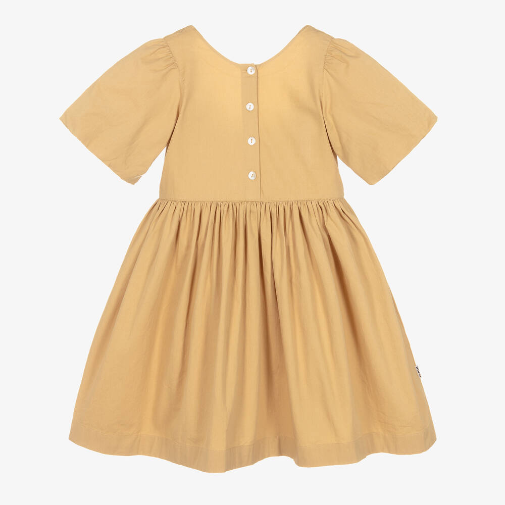 Molo-Girls Beige Organic Cotton Dress | Childrensalon Outlet