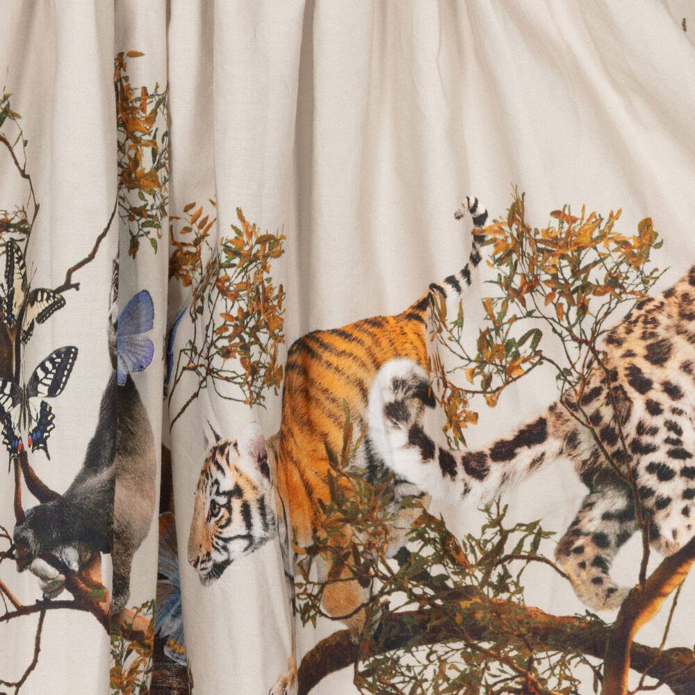 Molo-Girls Beige Organic Cotton Treetop Dress | Childrensalon Outlet