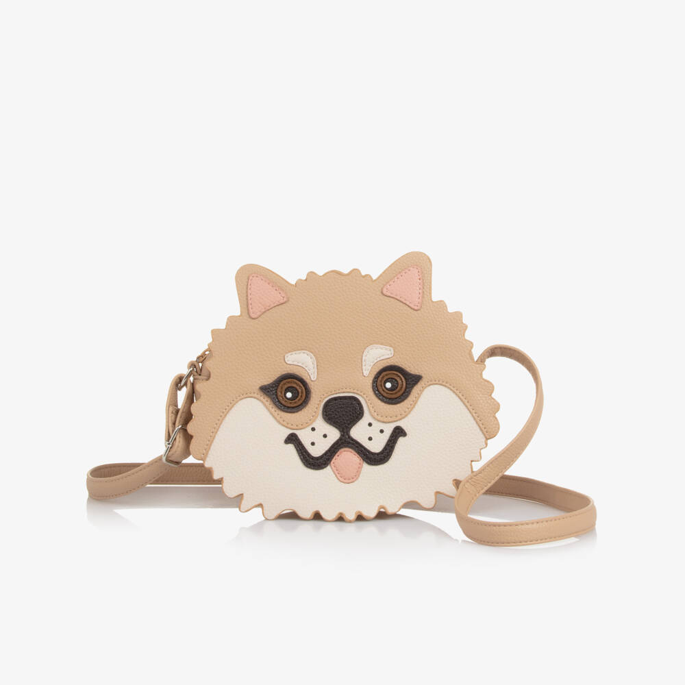 Molo-Girls Beige Pomeranian Dog Shoulder Bag (22cm) | Childrensalon Outlet