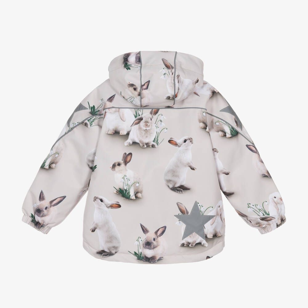 Molo-Girls Beige Rabbit Winter Parka | Childrensalon Outlet