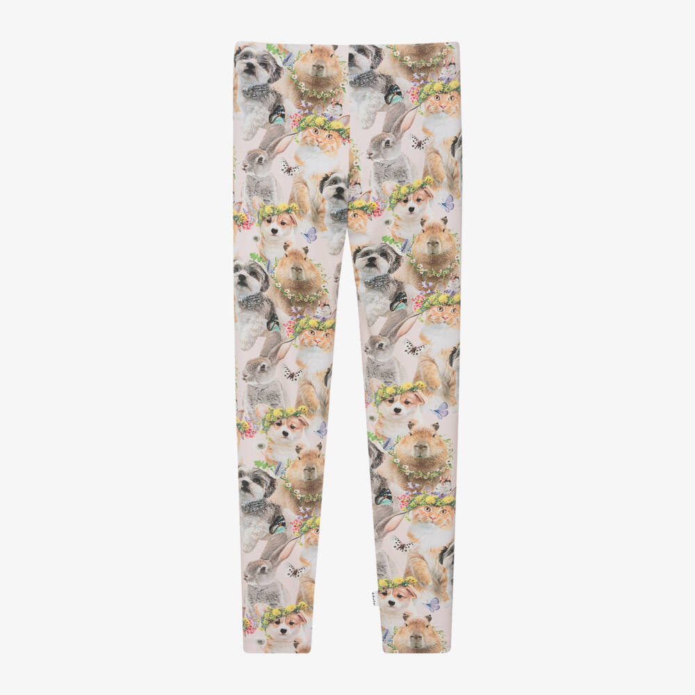 Molo-Girls Beige Safari Print Leggings | Childrensalon Outlet