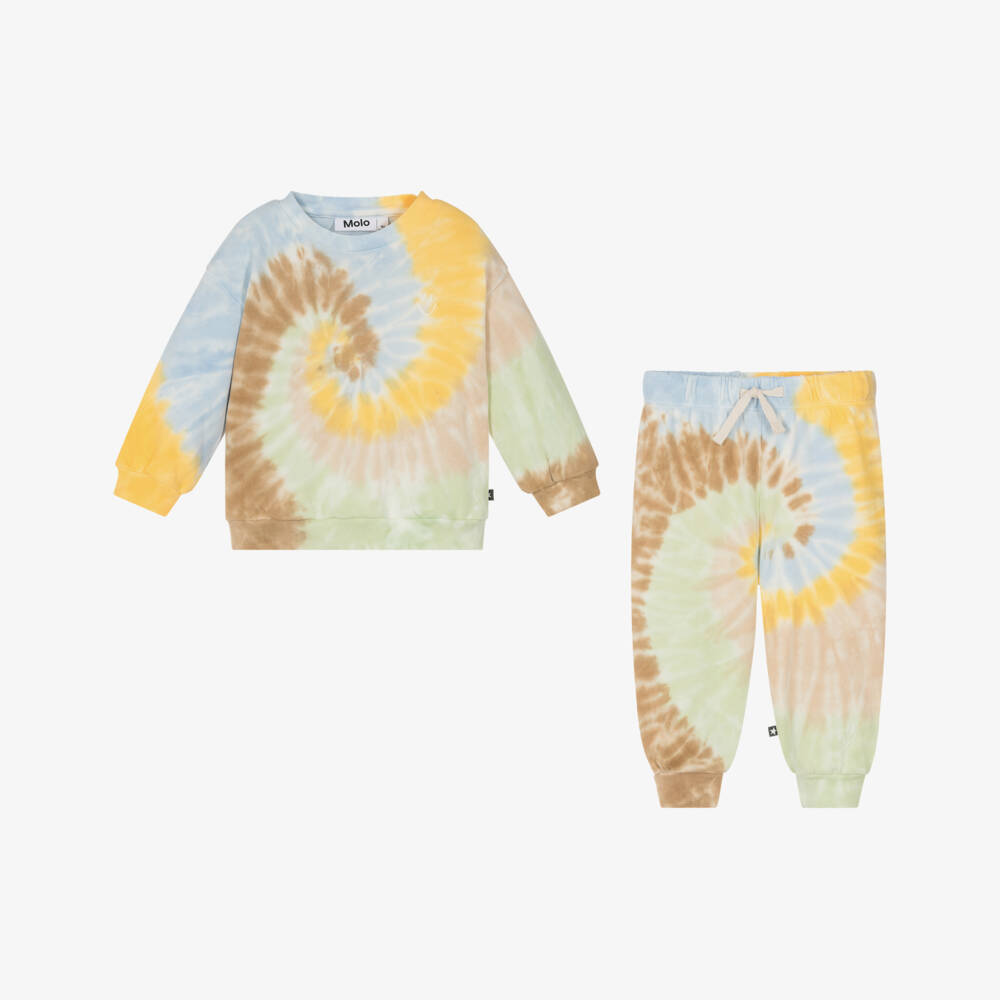 Molo-طقم قطني بيج للبنات بتصميم دوامات | Childrensalon Outlet