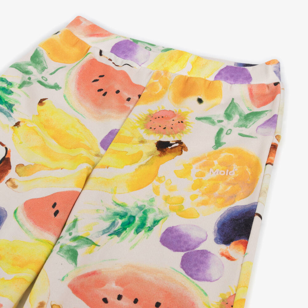 Molo-Бежевые брюки с акварельными фруктами для девочек | Childrensalon Outlet
