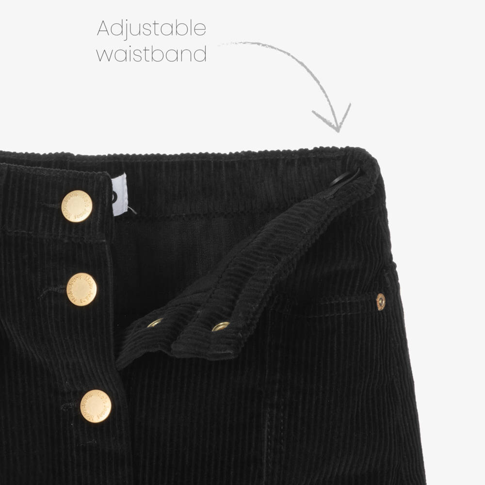 Molo-Girls Black Corduroy Mini Skirt | Childrensalon Outlet