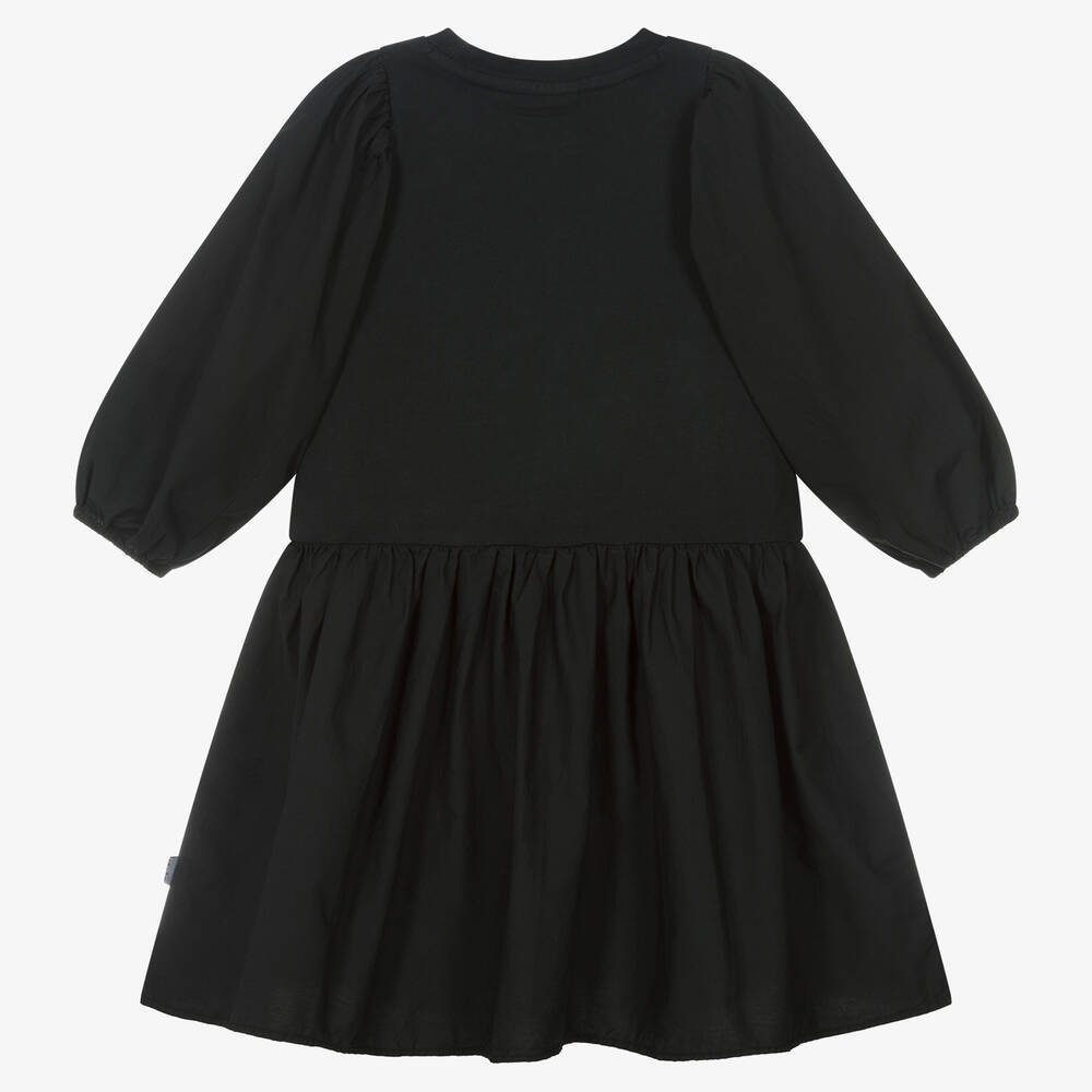 Molo-Girls Black Cotton Dress | Childrensalon Outlet