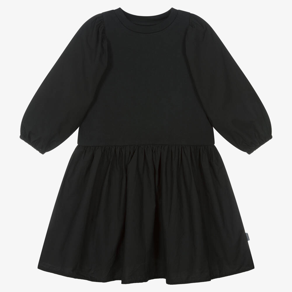 Molo-Girls Black Cotton Dress | Childrensalon Outlet