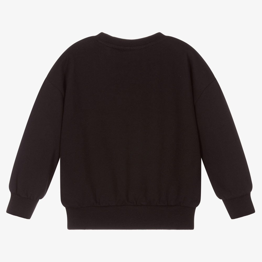 Molo-Girls Black Cotton Sweatshirt | Childrensalon Outlet