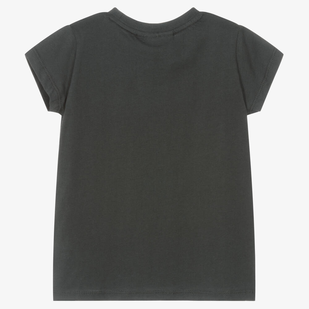 Molo-Girls Black Cotton T-Shirt | Childrensalon Outlet