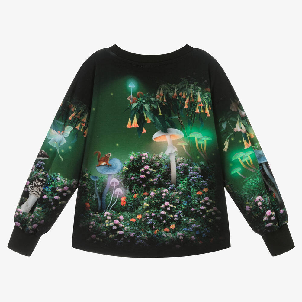 Molo-Черный хлопковый топ с лесным принтом | Childrensalon Outlet